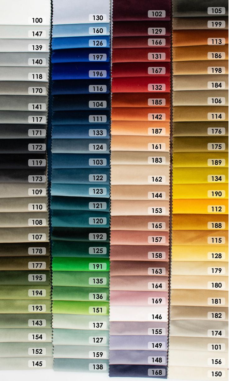 the color chart for different shades of paint on a white background with numbers and colors