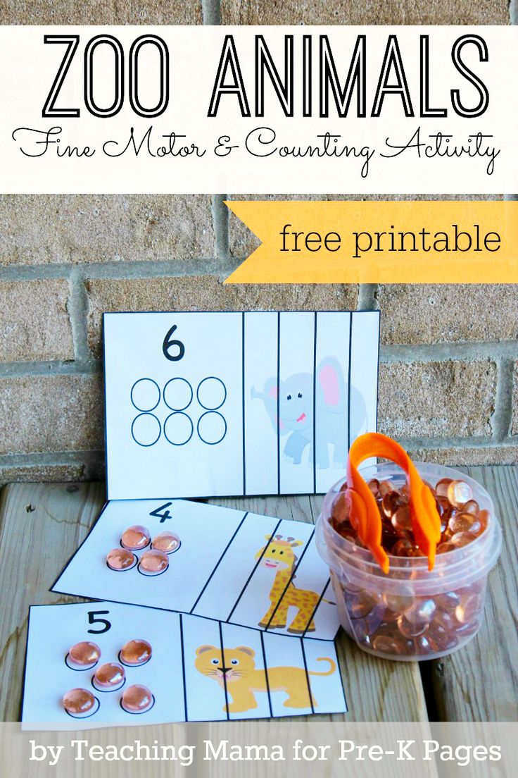 zoo animals printable counting activity for kids to practice counting with free printables