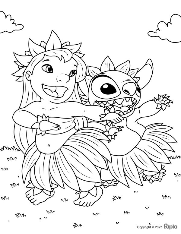 Lilo & Stitch Dancing Coloring Page Stitch Dancing, Lilo And Stitch Coloring Pages, Disney Coloring Pages Printables, Modele Zentangle, Stitch Coloring, Lilo En Stitch, Coloring Pages Ideas, Lilo And Stitch Characters, Pages Ideas