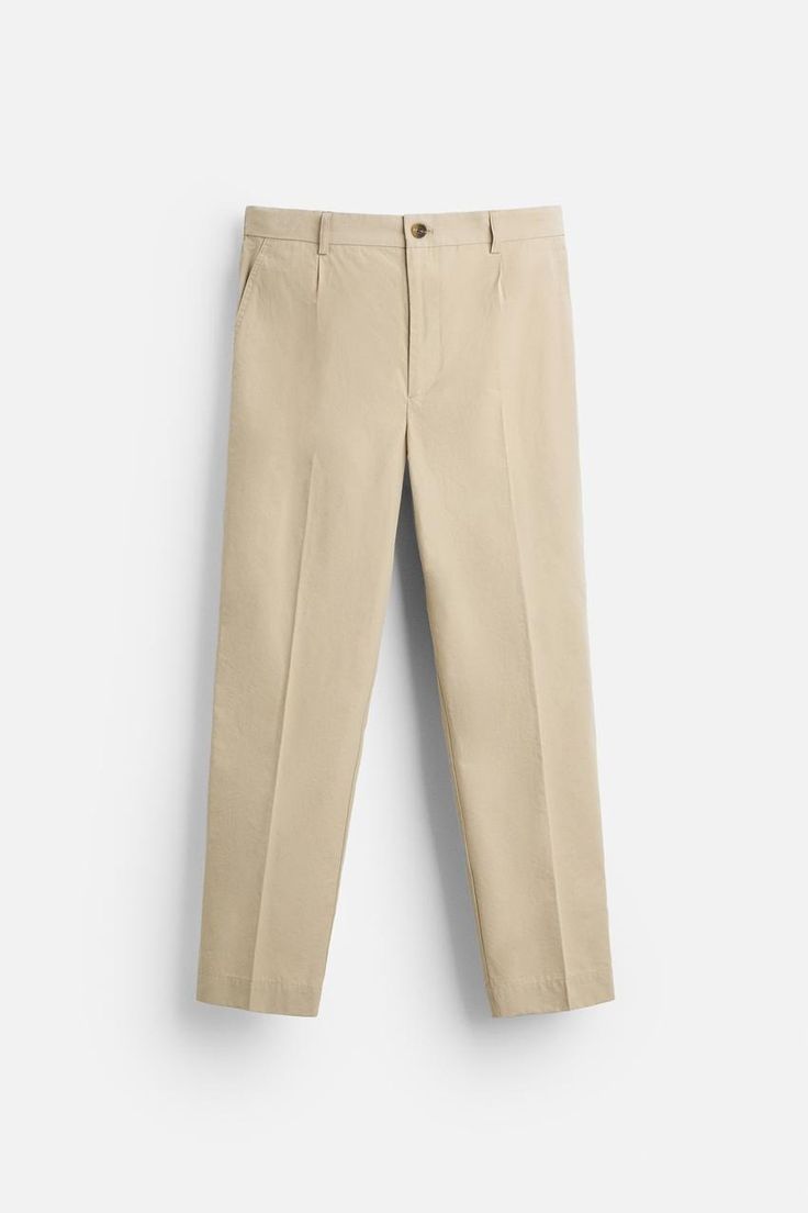 TECHNICAL CHINO PANTS - Sand | ZARA United States Chino Cotton Twill Ankle-length Work Pants, Chino Cotton Twill Ankle Pants For Work, Classic Straight Leg Cargo Pants With Patch Pockets, Classic Straight Hem Cargo Pants, Classic High-waisted Cargo Pants For Work, Summer Tapered Leg Chinos In Chino Cotton Twill, Classic High-waisted Cargo Pants With Welt Pockets, Summer Tapered Leg Chino Cotton Twill Pants, Summer Straight Leg Chino Cotton Twill Bottoms