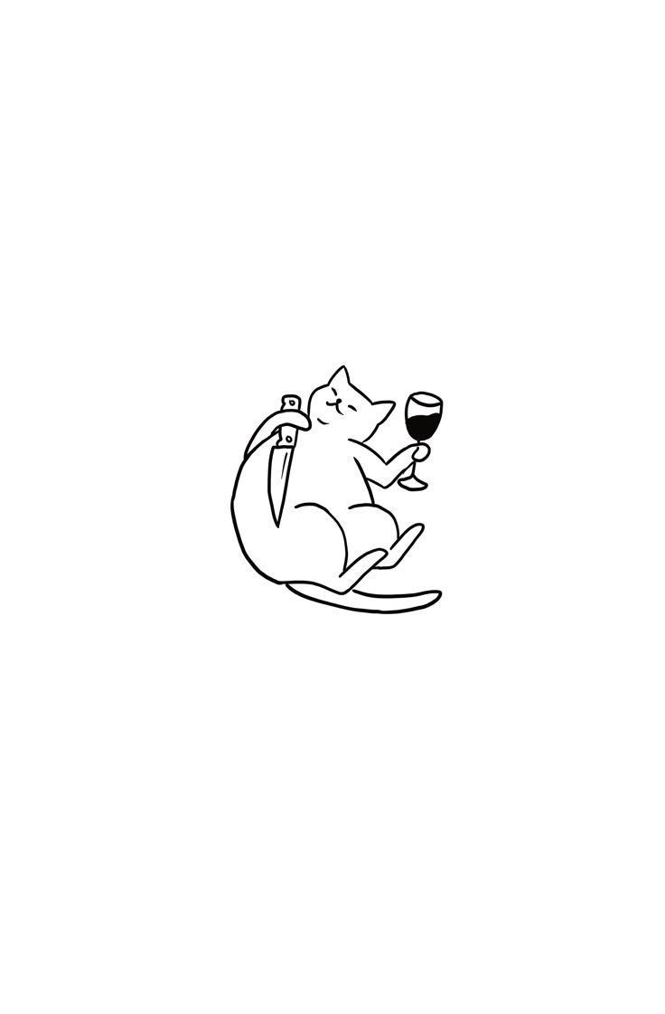 a black and white drawing of a mouse with a glass of wine in its hand