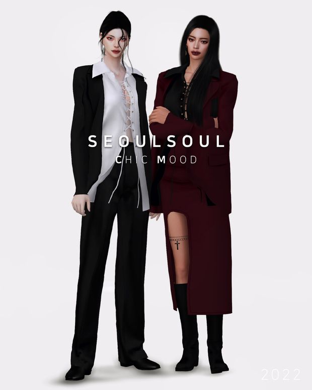 two women standing next to each other in front of a white background with the words seoulsoul on it