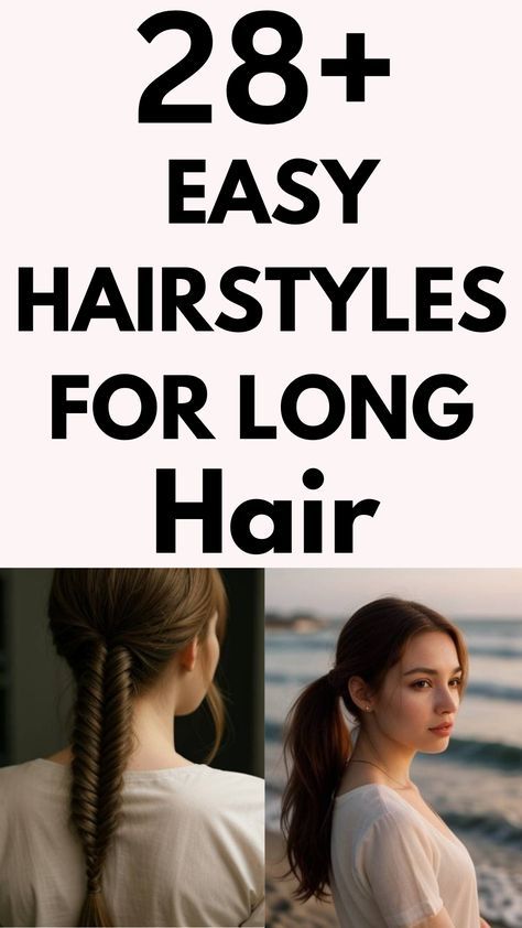 Formal Easy Hairstyles For Long Hair, Easy Travel Hairstyles For Long Hair, Long Hairstyles How To, Hair Do Ideas For Long Hair, Easy Classy Hairstyles Longer Hair, Long Hair Simple Styles, Long Boho Hairstyle, How To Style Long Hair Easy, Hairstyles For Work Long Hair