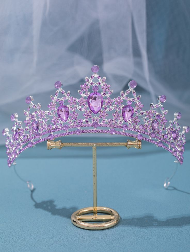 Plateado  Collar  Vidrio   Embellished   Accesorios de Mujer Quince Crowns, 15th Birthday Party Ideas, Taylor Swift Costume, Quinceanera Themes Dresses, Cute Animal Quotes, Royal Crowns, Bridal Headwear, Princess Jewelry, Magical Jewelry