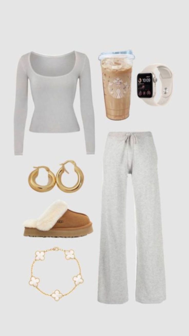 #fyp #outfitinspo Cool Sweatpants, Estilo Blair Waldorf, Sweatpants Outfit Ideas, Sweatpants Outfits, Cozy Sweatpants, Baggy Sweatpants, Skandinavian Fashion, Sweatpants Outfit, Casual Preppy Outfits