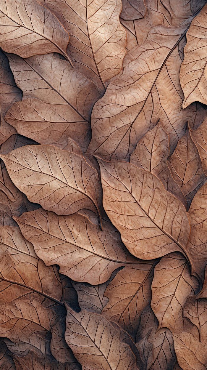 a close up view of some brown leaves