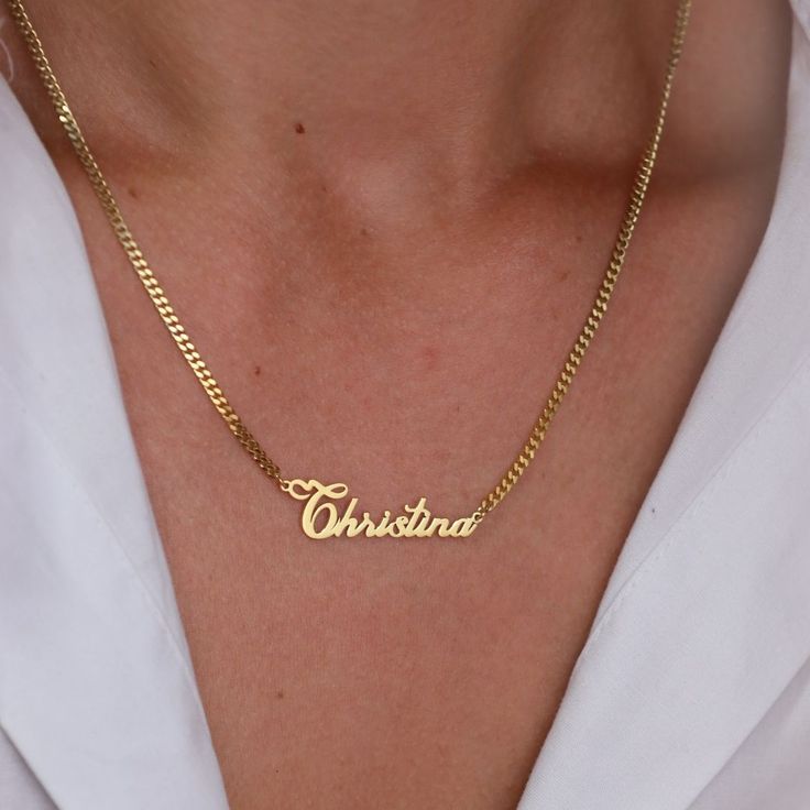 Cheap White Necklaces With Initials, A Necklace Letter Big, Affordable Metal Nameplate Jewelry, Luxury Elegant Herringbone Necklace For Anniversary, Name Chain Gold, Name Necklace Aesthetic, Silver Braided Ring, Name Chain, Name Necklace Silver