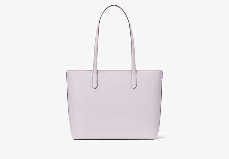 You know this tote holds your everyday stuff like a wallet keys phone sunglasses. It also holds: two red lipsticks $6 in change 11 crumpled receipts an avocado… | Kate Spade Staci Large Tote Set, Pastel Lavender Kate Spade Staci, Pastel Lavender, Kate Spade Outlet, Large Tote, Lipsticks, Avocado, Kate Spade, Lavender, Pastel