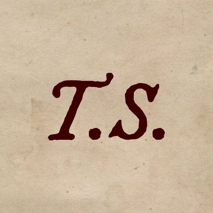 the word t s is written in brown ink