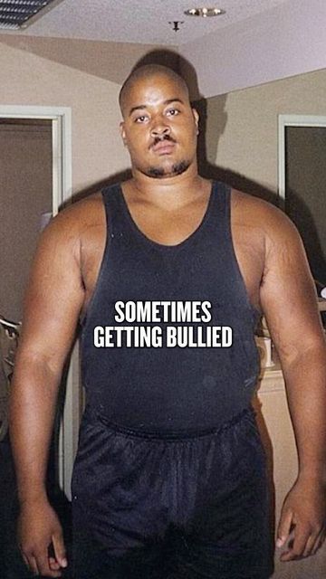 a man in a tank top with the words sometimes getting bullied written on it