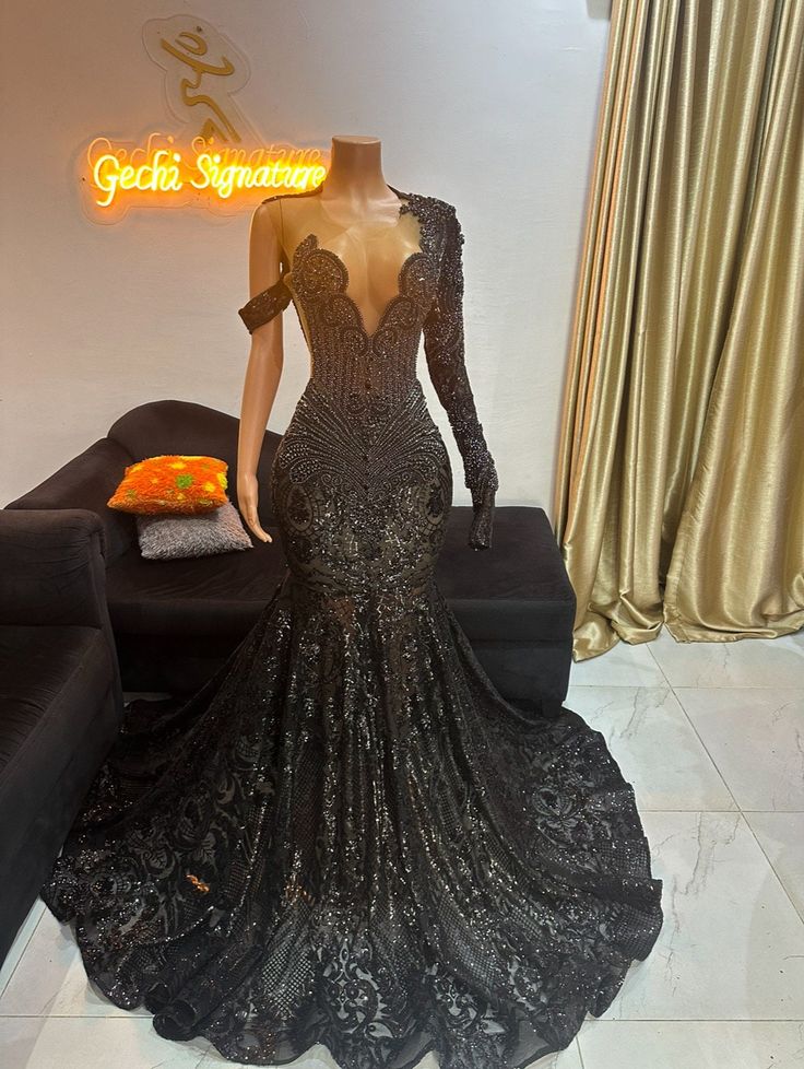 Black wedding dress, Black long prom dress, Elegant reception dress. Available in all sizes and different colors. Senior Prom Dresses Long Sleeve, Prom Dresses Inspiration Black, Black Prom Dress Masquerade, Prom Dresses Black Women Black, Custom Prom Dress Ideas, How To Make A Prom Dress, Unique Wedding Dresses Black, All Black Prom Dress, Dresses On Black Women