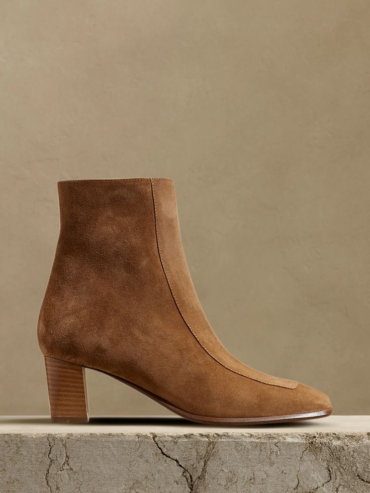 Boots Outfit Ankle, Brown Suede Ankle Boots, Stiletto Boots, Chestnut Brown, Brown Ankle Boots, Lucca, Suede Ankle Boots, Brown Suede, Italian Leather