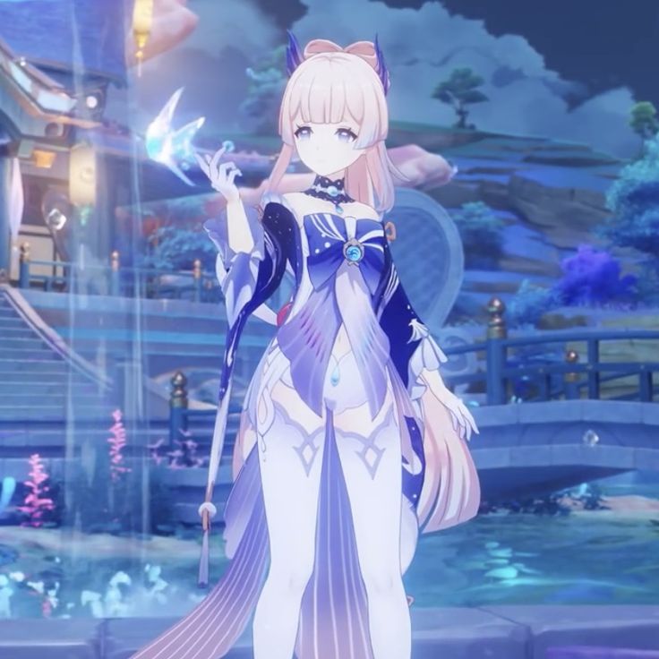 an anime character holding a wand in her hand