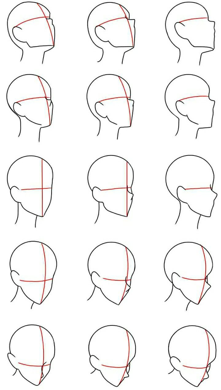 how to draw the head in different ways