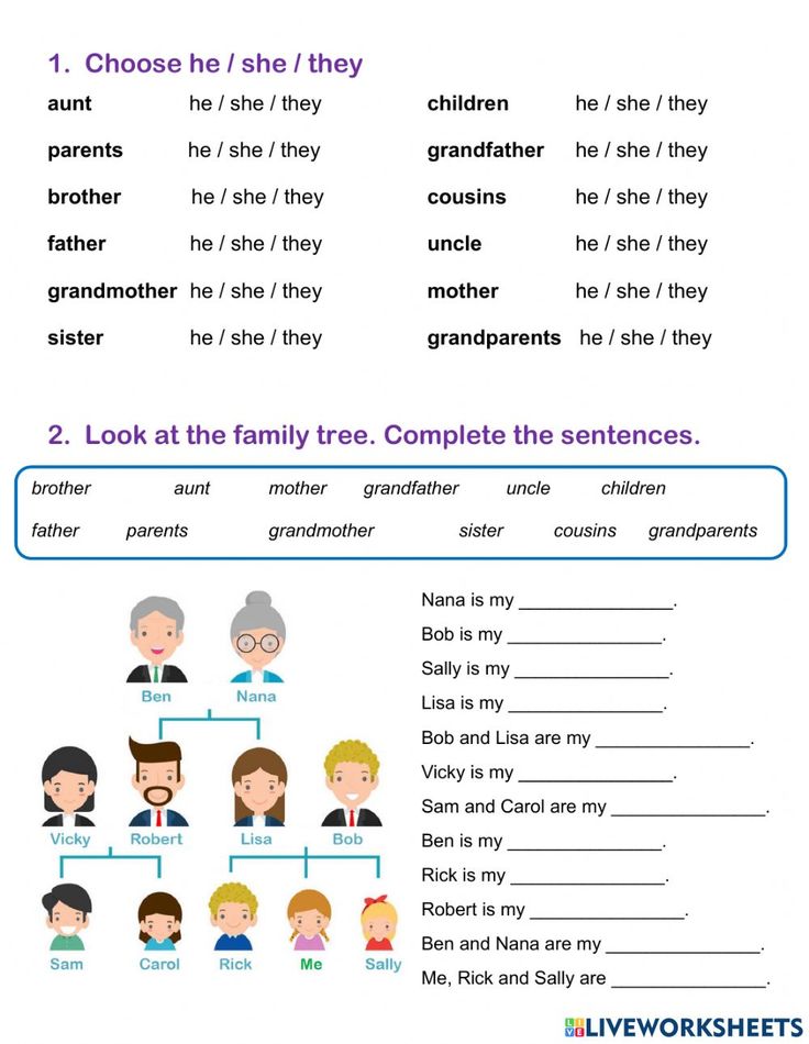 the family tree worksheet for kids to learn how to write and use it