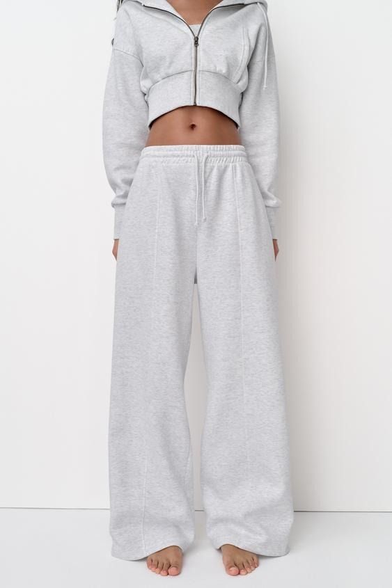 Women's Pants | ZARA United States Grey Tracksuit, Joggers Outfit, Grey Joggers, High Waisted Trousers, Pair Of Pants, Zara United States, Drawstring Waistband, Swimwear Accessories, Skirt Top