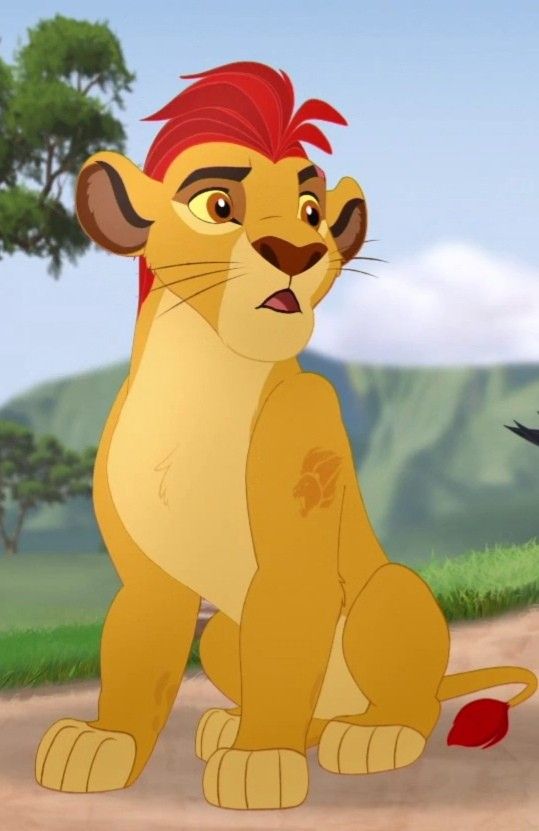 the lion king is sitting down and looking at something