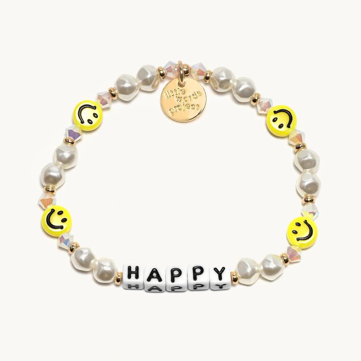 Little Words Project Happy Headliner Bracelet Little Words Project, Acrylic Bracelet, Everyday Handbag, Trending Bracelets, Living Your Best Life, Life Of The Party, Crystal Beads Bracelet, The Festival, Bracelet Collection