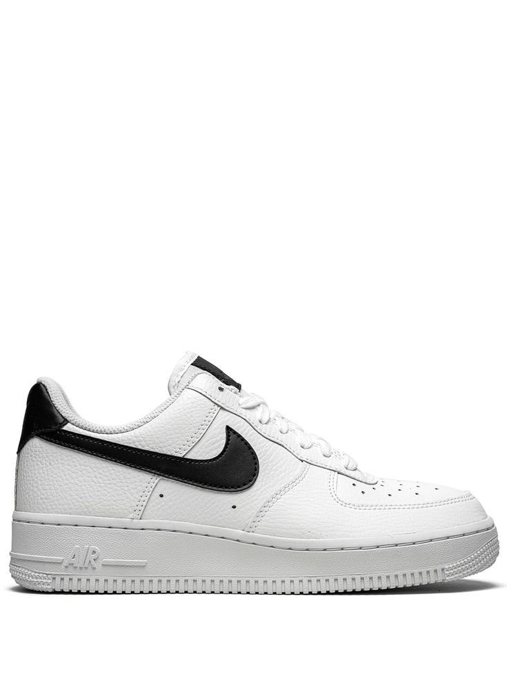 White/black/white leather Air Force 1 '07 sneakers from NIKE featuring signature Swoosh logo detail, pebbled texture, panelled design, perforated, logo patch at the tongue, round toe, front lace-up fastening and signature Air cushioning. These styles are supplied by a premium sneaker marketplace. Stocking only the most sought-after footwear, they source and curate some of the most hard to find sneakers from around the world.. | Nike Air Force 1 '07 sneakers Nike Air Force White, Tenis Air Force, White Forces, Nike T, Nike Air Force 1 Low, Nike Air Max Plus, Swoosh Logo, Air Force 1 Low, Black Sneakers