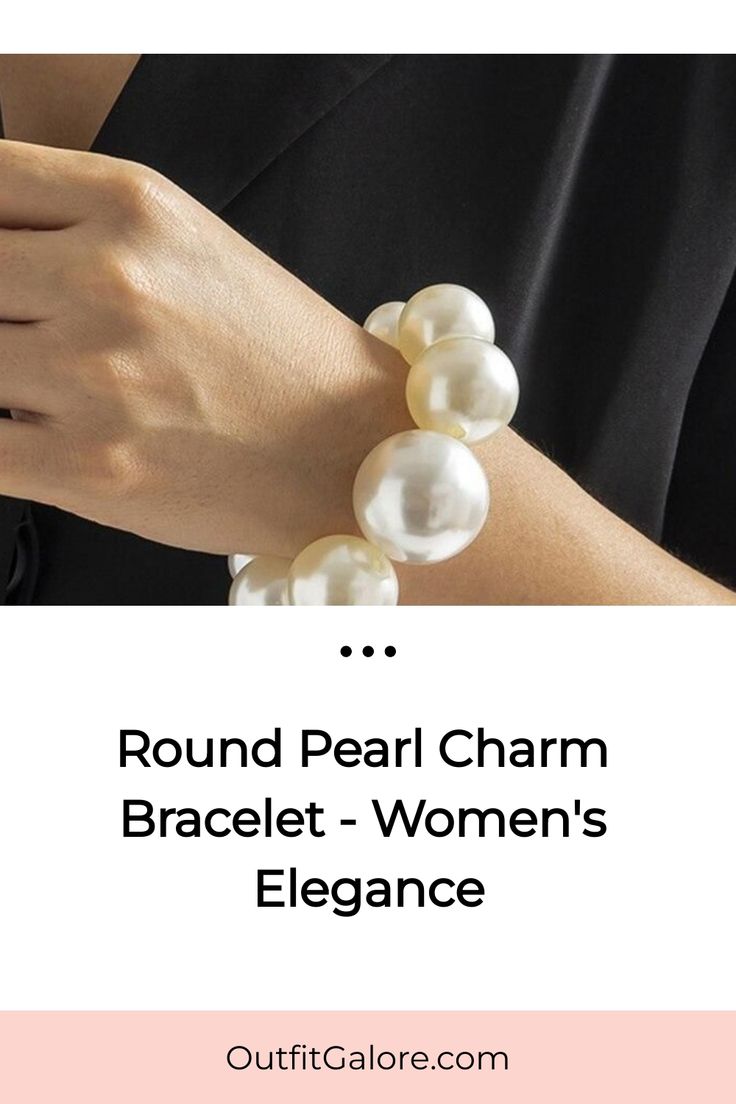 Round Pearl Charm Bracelet - Women's Elegance Elegant Stretch Bangle Bracelet Gift, Elegant Metal Pearl Bracelet, Elegant Round Metal Pearl Bracelet, Party Pearl Bracelet, Elegant Stretch Bracelet For Party, Elegant Round Pearl Bracelet For Parties, Elegant Adjustable Stretch Bracelet For Formal Occasions, Chic Adjustable Pearl Bracelet For Formal Events, Chic Adjustable Pearl Bracelet For Formal Occasions