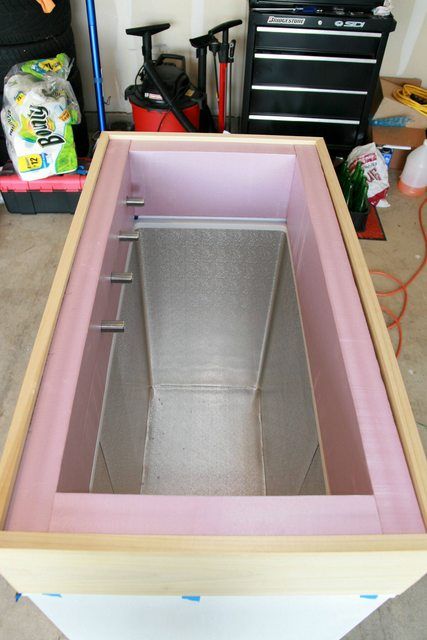 an unfinished sink in the process of being built