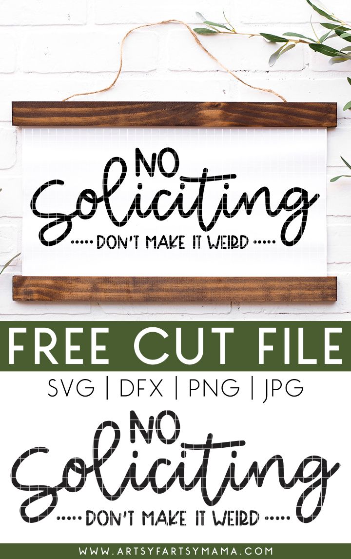 a sign that says no solicing, don't make it weird and free cut file