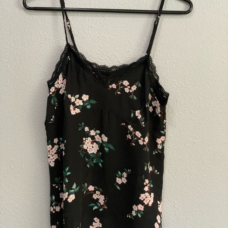 Black Floral Top With Lace Trim From Ootdfash, Never Worn. Material Is Kind Of See Through, Comes With Adjustable Straps. Willing To Make Offers And Bundles:) Casual Black Camisole For Loungewear, Black Summer Camisole For Loungewear, Black Floral Print Cami Tops, Black Camisole For Spring Loungewear, Black Floral Print Spaghetti Strap Tops, Black Spaghetti Strap Camisole For Spring, Top With Lace Trim, Boutique Couture, Black Floral Top