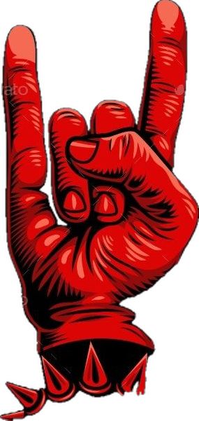 a red hand making the peace sign with it's middle finger and two fingers up