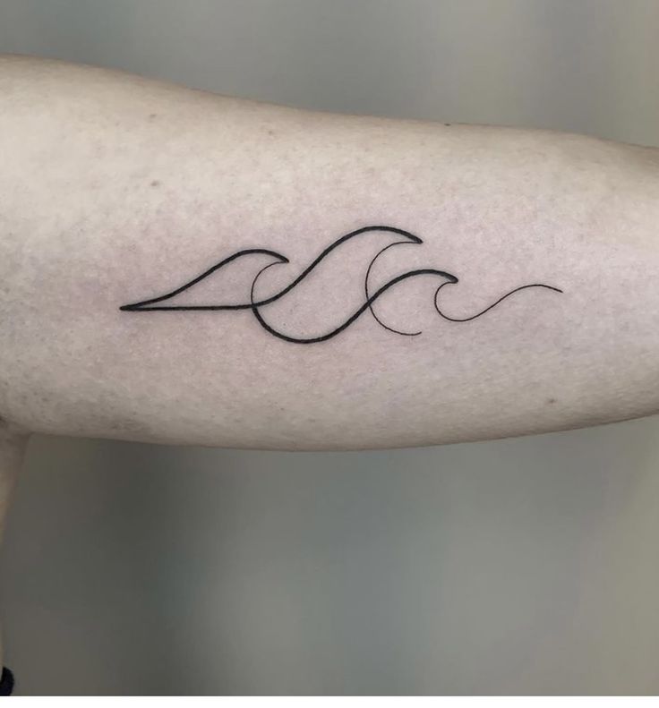 a wave tattoo on the arm