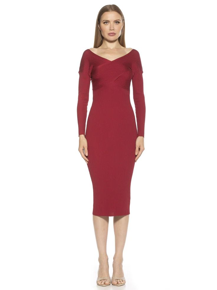 Christy Dress – ALEXIA ADMOR June Dress, Alexis Dress, Violet Dresses, Pink Tweed, Black Hot Pink, Ribbed Knit Dress, Sleeve Bodycon Dress, Cocktail Parties, Dress Cocktail