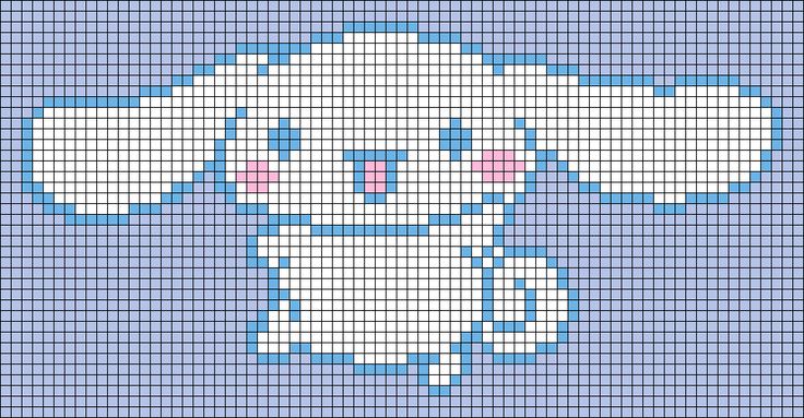 a cross stitch pattern with an image of a dog in blue and white on it