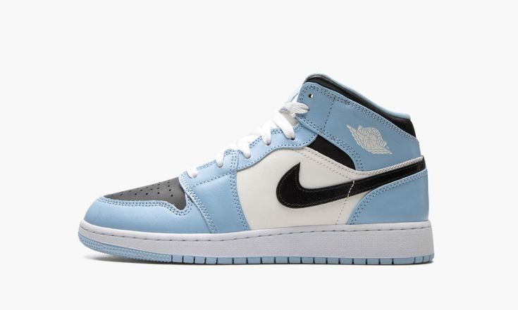 air jordan 1 mid 555112 401 Jordan 1 Mid Ice Blue, Mid Jordan 1, Low Jordan 1, Jordan Mid, Adidas Sl 72, Air Jordan 1 Mid Gs, Air Logo, All Jordans, Ice Blue Color