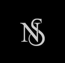 the letter s and n are black with white letters