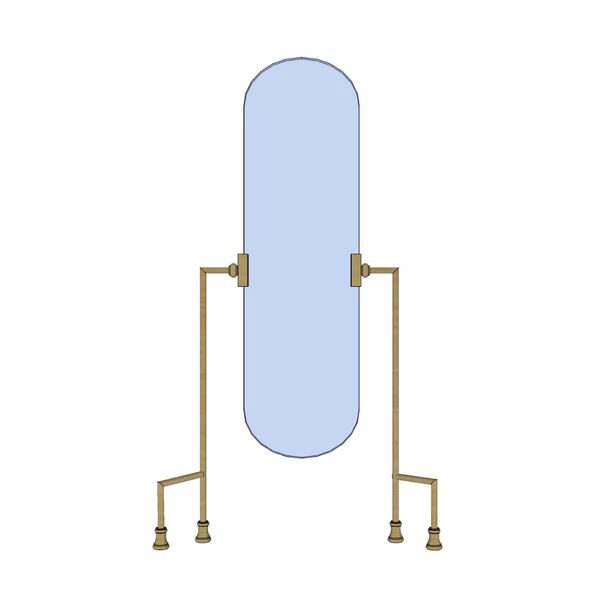 an image of a mirror and two faucets on a white background with no one in it