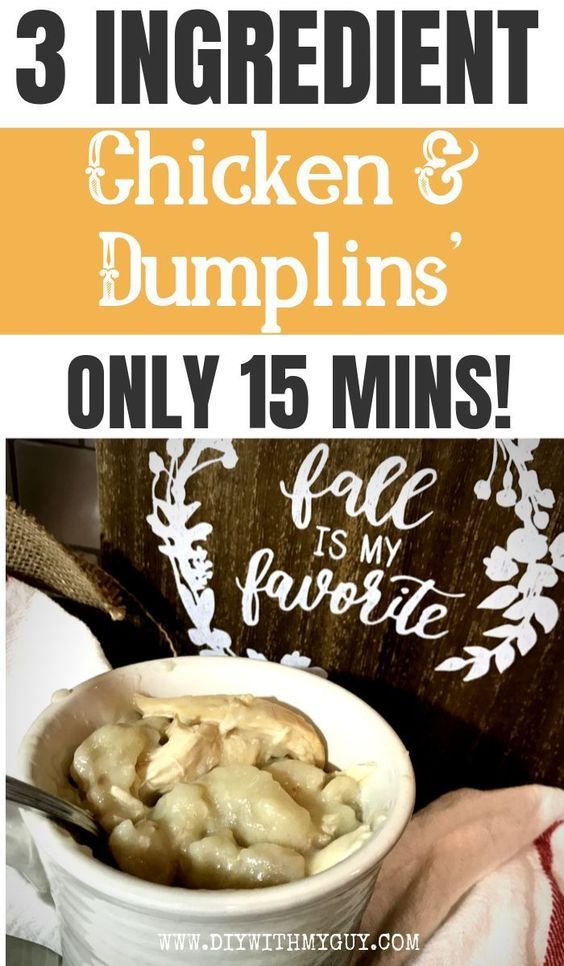 three ingredient chicken and dumplings only 15 mins for two people to eat in the same bowl