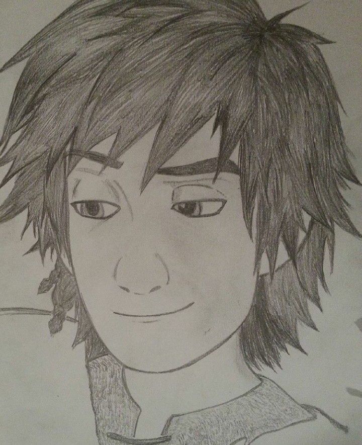 a pencil drawing of a boy with short hair