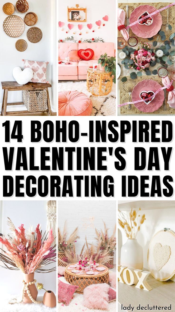 14 Boho-Inspired Valentine's Day Decorating Ideas High End Valentines Decor, Diy Valentine Home Decor Ideas, Valentine Boho Decor, Tasteful Valentine Decor, Whimsical Valentines Decor, Valentines Decor Living Room, Valentine’s Decorations For Home, Sophisticated Valentines Day Decor, Valentines Day 2024 Trends