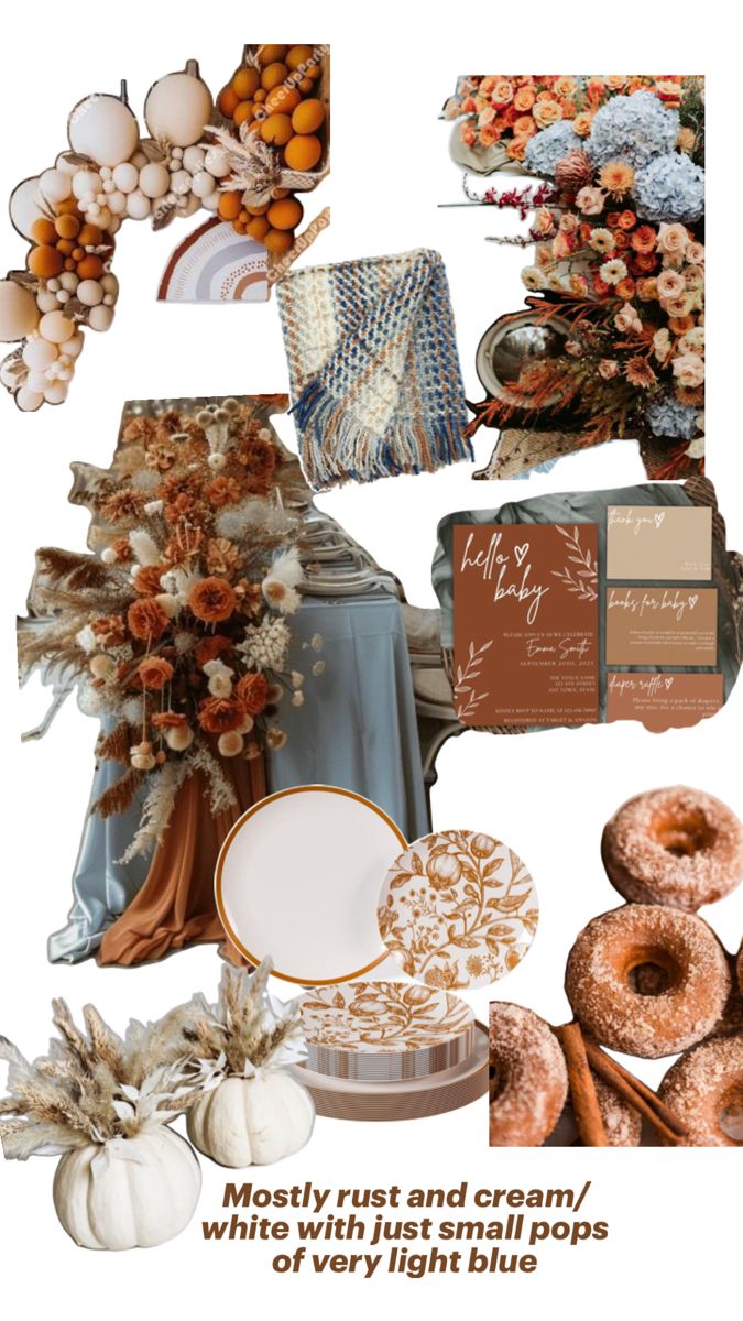 a collage of different items including donuts, flowers and other things to decorate