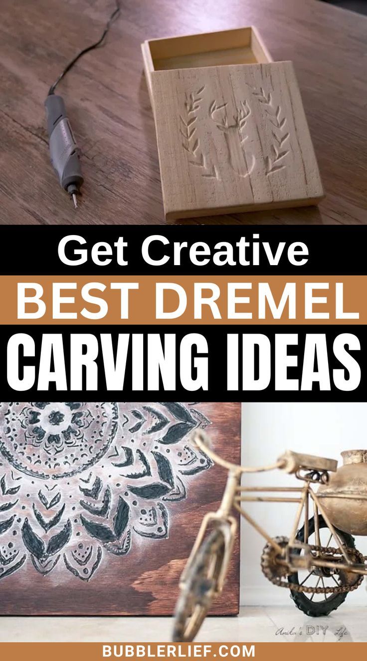 14 Must-Try Dremel Wood Carving Projects Dremel Pen Projects, How To Use A Dremel Tool, Wood Carving And Burning, Skull Wood Carving, Wood Carving Ideas Beginner Dremel, Dremel Engraving Ideas, Dremel Art Ideas, Rotary Tool Projects Diy, Dremmel Art Projects