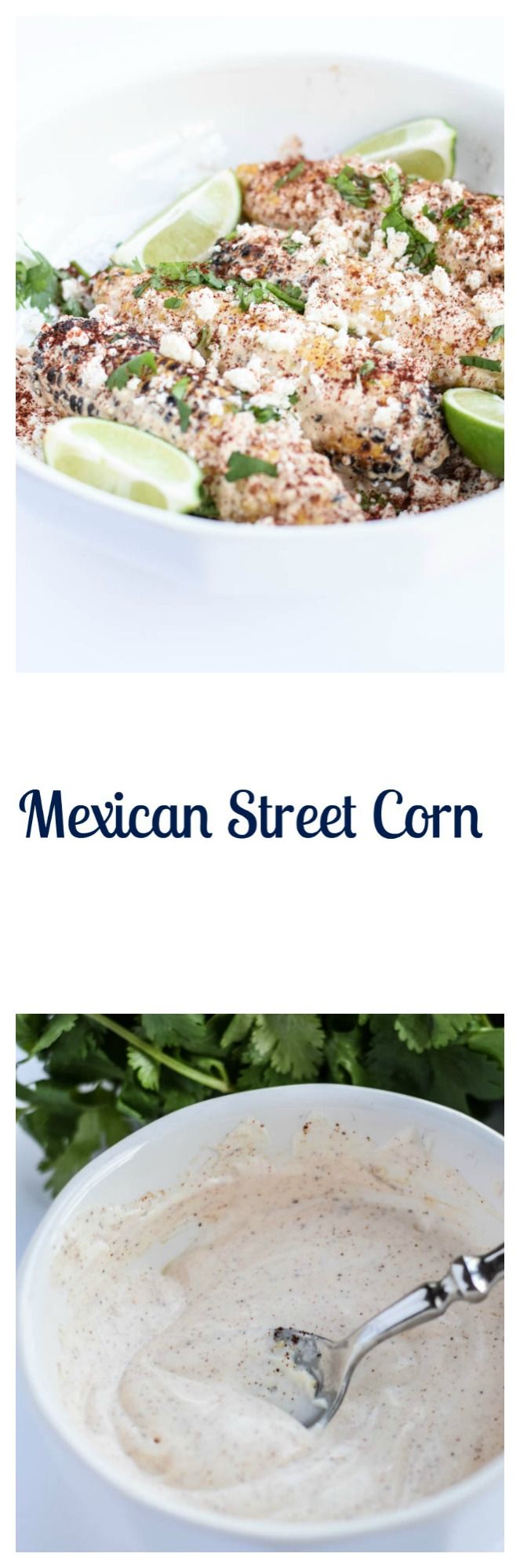 the mexican street corn soup is served in a white bowl