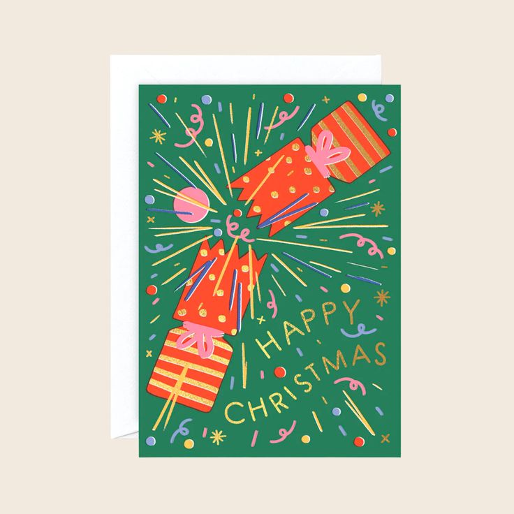 Happy Christmas Cracker Card Party Crackers, Christmas Cracker, Christmas Inspo, Christmas Crackers, Artistic Style, Christmas Illustration, E Card, Christmas Activities, Greeting Card Design