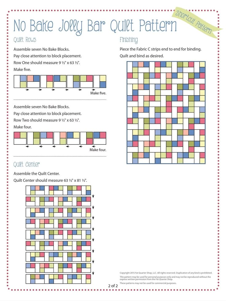 the no bake jelly bar quilt pattern