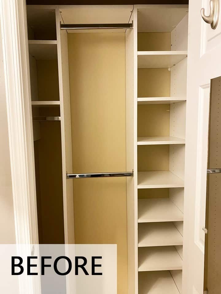 an empty walk in closet with the door open