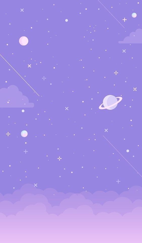 an animated space scene with planets and stars in the sky, as well as clouds