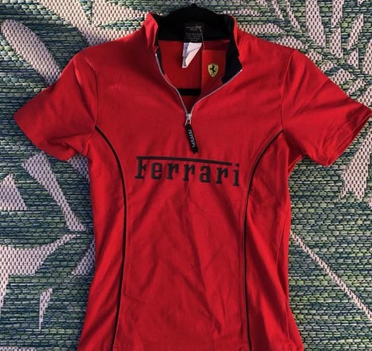 Vintage Ferrari Clothes, Ferrari Clothes, Ferrari Top, F1 Clothes, Ferrari Shirt, F1 Merch, Mode Inspo, Vibe Clothes, Fame Dr