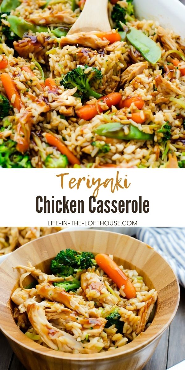 chicken casserole with broccoli and carrots in a wooden bowl