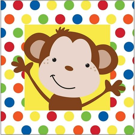 a monkey with polka dots on it's face and arms in the shape of a square