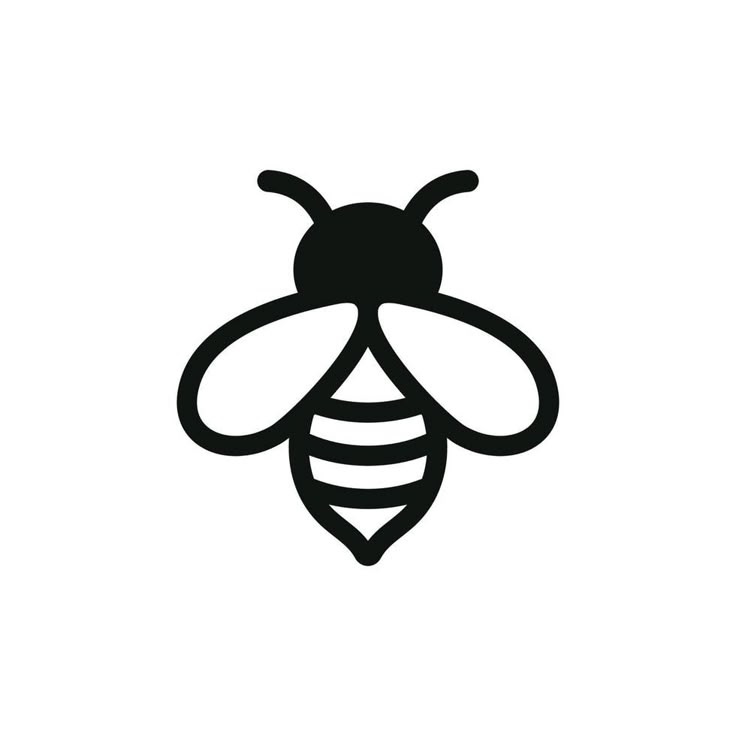 a black and white image of a bee