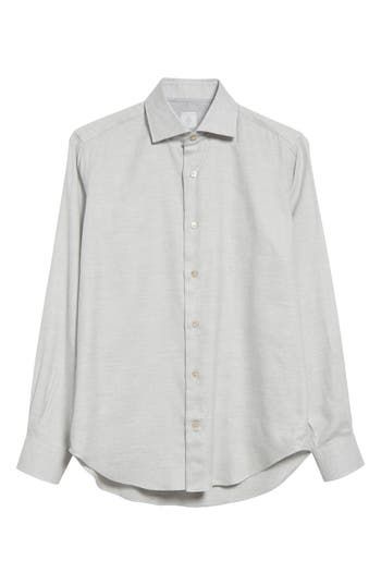 Eleventy's elevated take on everyday apparel informs the mother-of-pearl-button placket and split yoke of this cotton-blend button-up shirt. Front button closure Cutaway collar Long sleeves with button cuffs Curved hem 59% cotton, 41% lyocell Dry clean Made in Italy Designer Clothing Cutaway Collar, Button Placket, Light Gray, Button Up Shirts, Designer Clothing, Split, Button Up, Cotton Blend, Dry Clean