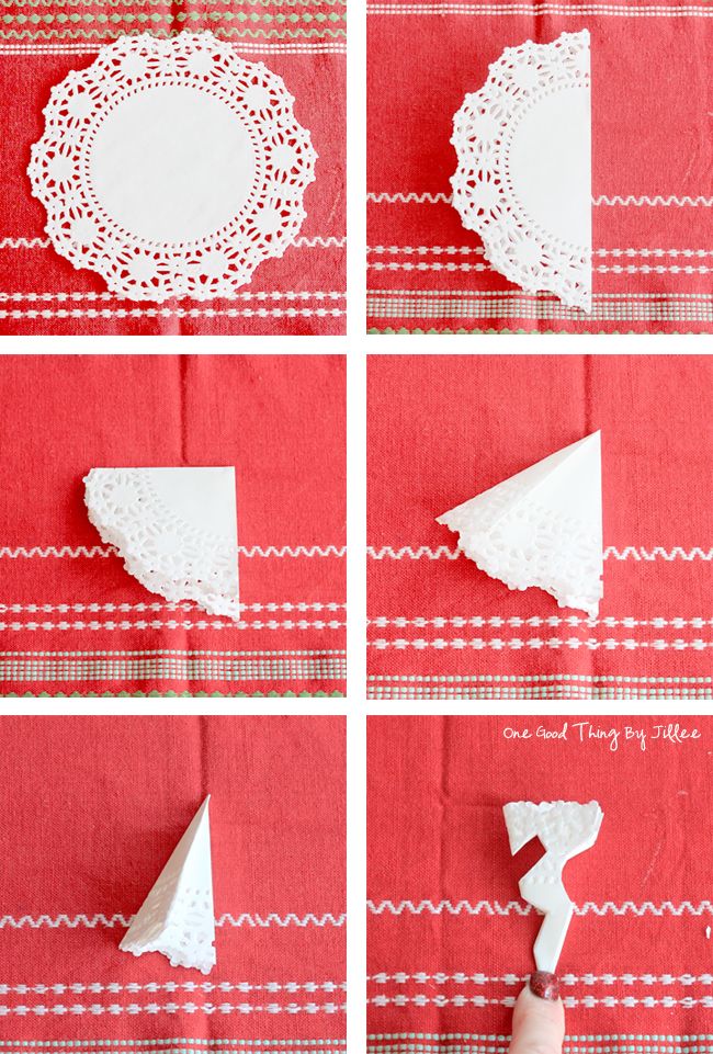 the instructions for how to make paper napkins with crochet doily on them